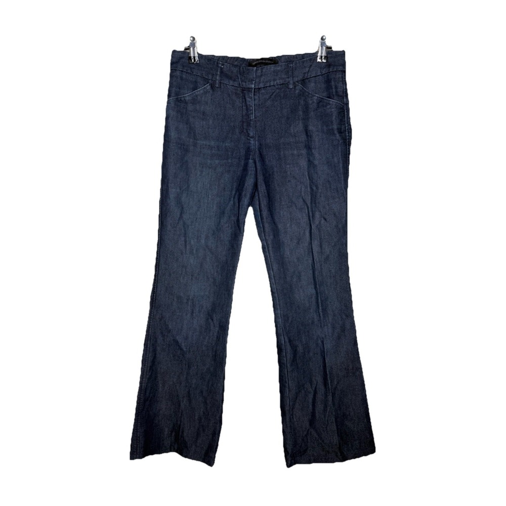 Express Editor Jeans Dark Wash Wide Leg Womens Size 4 Regular Office Work Casual